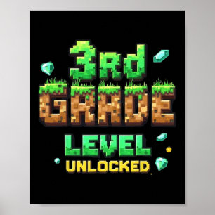Zur Schule 3. Klasse freigeschaltet Jungen Gamer P Poster