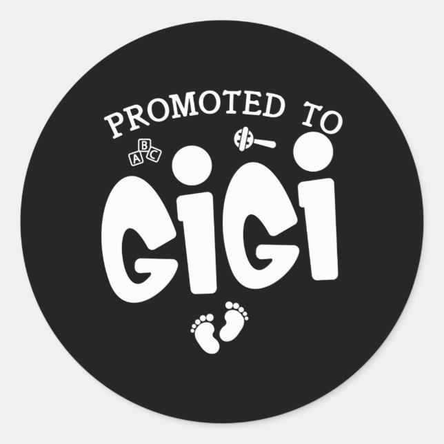 Zur Schwangerschaftsankündigung von Gigi Runder Aufkleber (Vorderseite)