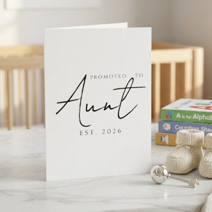 Zur Tante Befördert Ankündigungsdesign mit Schrift Karte