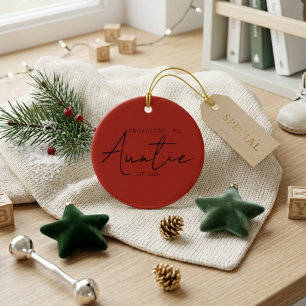 Zur Tante befördert Holiday-Andenken-Schriftzug Keramik Ornament