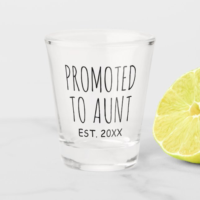 Zur Tante geworben | Neues Baby-Geschenkglas Schnapsglas (Vorderseite)