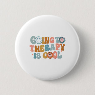 Zur Therapie ist cool Retro-Feministin Button