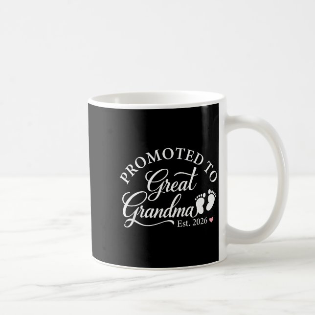 Zur Urgroßmutter befördert ca. 2026 Muttertag Kaffeetasse (Rechts)
