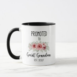 Zur Urgroßmutter befördert Est 2027 Blumen Baby Tasse