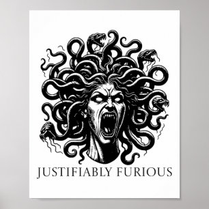 Zurecht wütende Medusa Griechische Mythologie Femi Poster