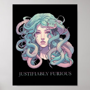 Zurecht Wütende Medusa Griechische Mythologie Femi Poster
