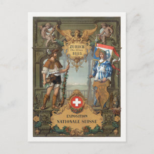 Zürich 1883 Schweizerische Landesausstellung Vinta Postkarte