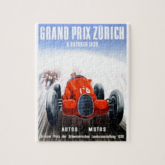 Zürich 1939 Grandprix, der Plakat läuft (Vertikal)