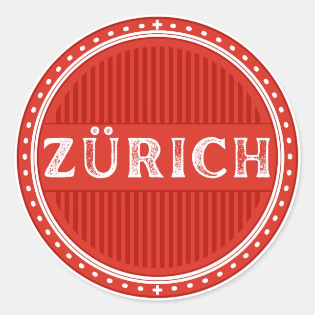 Zurich City Pride Emblem – Schweizer Identität Runder Aufkleber (Vorderseite)