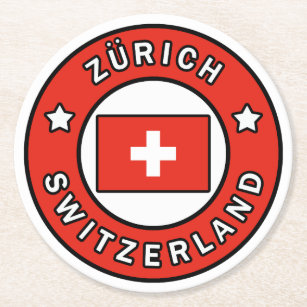 Zürich die Schweiz Runder Pappuntersetzer