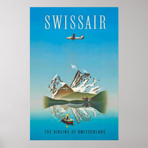 Zürich Genf Schweiz Vintage-Reiseposter Poster
