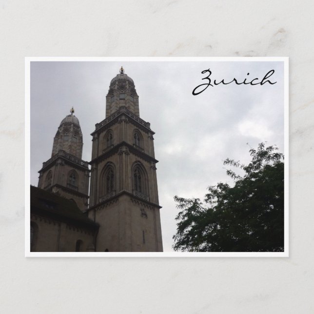 zürich grossmünster postkarte (Vorderseite)