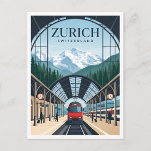 Zürich Hauptbahnhof Alpine Rail Gateway Zürich Postkarte