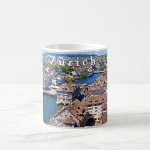 Zürich. Panorama vom Grossmunster Turm Kaffeetasse