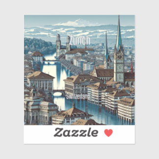 Zürich Schweiz 3 Zoll Vinyl Sticker