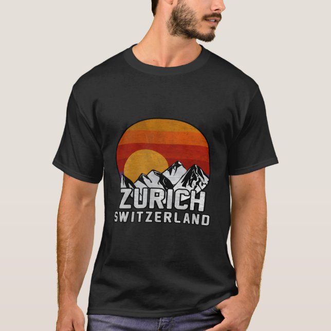 Zürich Schweiz Berg T-Shirt (Vorderseite)