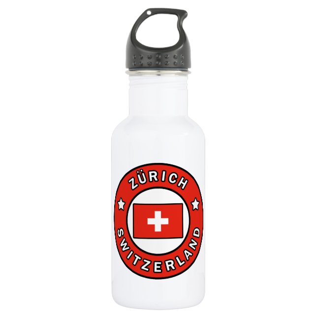 Zürich Schweiz Edelstahlflasche (Vorderseite)