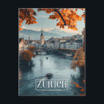 Zürich, Schweiz: Eine Jahrgangsreise Postkarte<br><div class="desc">Mit diesem bezaubernden Vintage-Reiseplakat erleben Sie den Reiz der Schweiz. Dieses einzigartige Kunstwerk ist der perfekte Weg, Ihre Zuhause-Dekoration mit einer Touch Retro-Charme zu versehen und Ihre Wanderlust zu entfachen. Egal, ob Sie geträumt haben, die majestätischen Schweizer Alpen zu erkunden oder durch die bezaubernden Dörfer zu schlendern, dieses Plakat ist...</div>