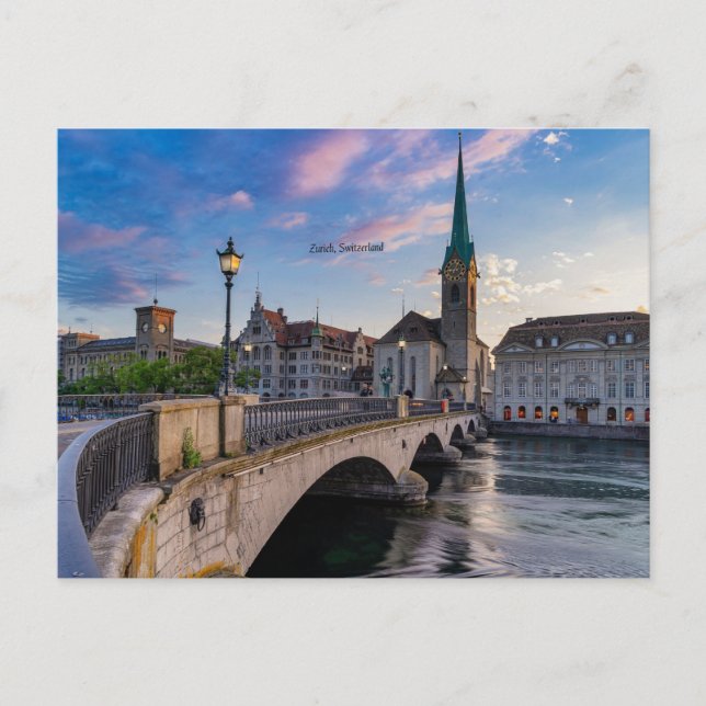 Zürich, Schweiz, landschaftliches Foto, Postkarte (Vorderseite)