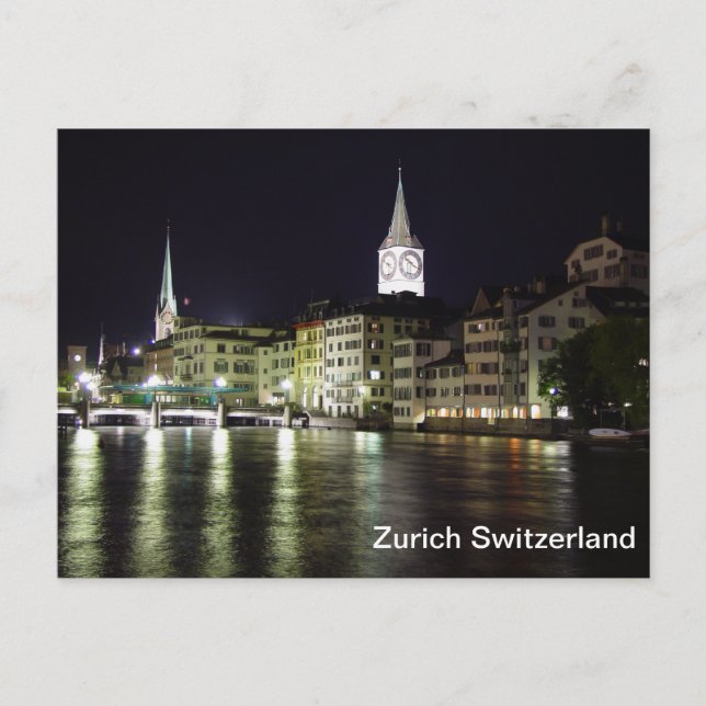 Zürich Schweiz Limmat River Postcard Postkarte (Vorderseite)