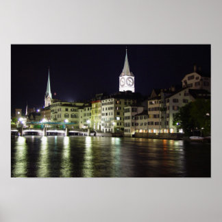 Zürich, Schweiz Limmat River - Print Poster