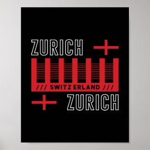 Zürich Schweiz Moderne Typografie Reise Design Poster