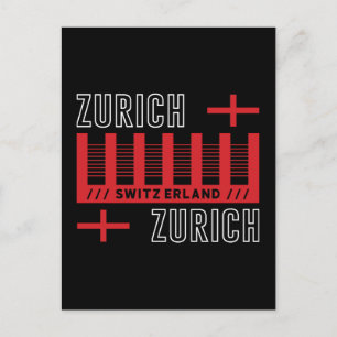 Zürich Schweiz Moderne Typografie Reise Design Postkarte