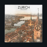 Zürich Schweiz Panoramaansicht Magnet<br><div class="desc">Schönes Zurich Switzerland Magnet mit Panoramablick auf die Schweizer Stadt mit ihrer einzigartigen Architektur und Sehenswürdigkeit. Arbeitet gut als Reise-Souvenir und Geschenk-Idee,  um Ihre Reise nach Europa und die Schweizer Alpen zu erinnern.</div>