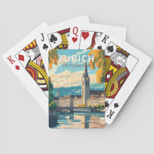 Zürich Schweiz Reise Kunst Vintage Spielkarten