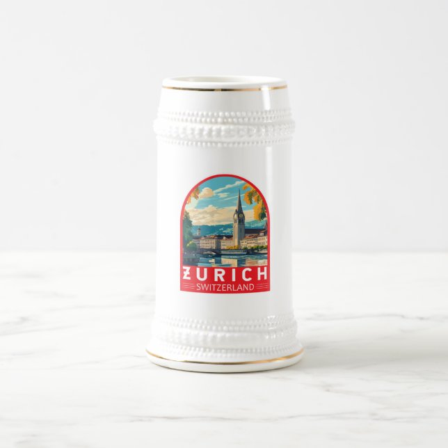 Zürich Schweiz Reisen Bierglas (Mittel)