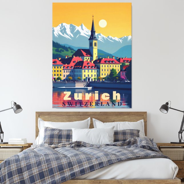 Zürich Schweiz Reisen Leinwanddruck (Insitu (Schlafzimmer))