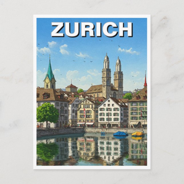 Zürich Schweiz Reisen Postkarte (Vorderseite)