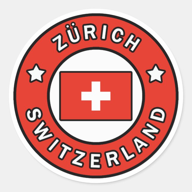 Zürich Schweiz Runder Aufkleber (Vorderseite)
