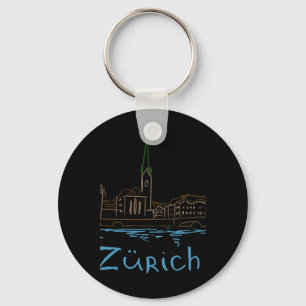 Zürich Schweiz Souvenir Geschenk Für Touristen Auf Schlüsselanhänger