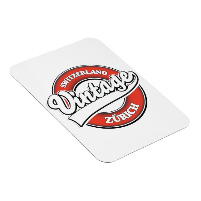 Zürich Schweiz Vintages Logo Magnet (Rechte Seite)