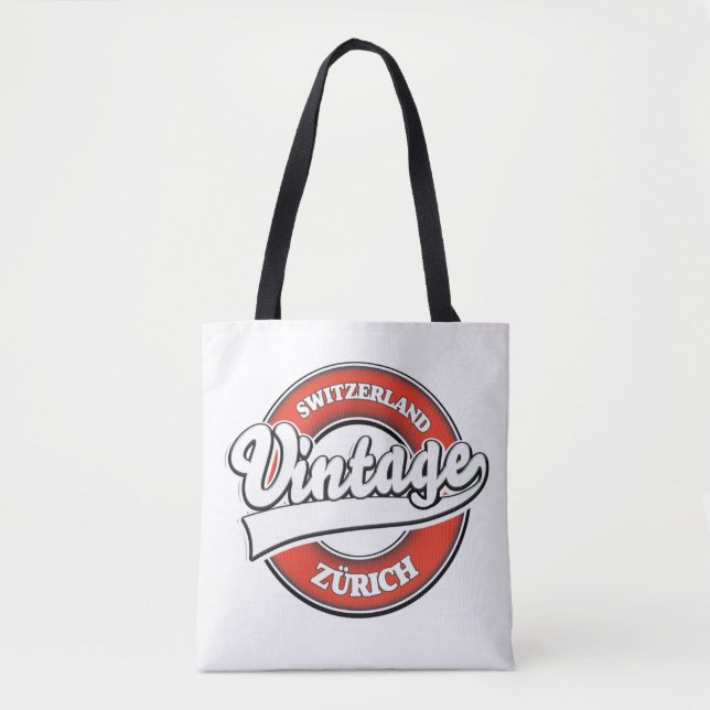 Zürich Schweiz Vintages Logo Tasche (Vorderseite)