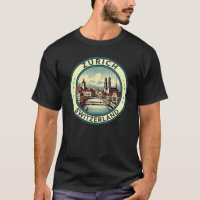 Zurich Switzerland Illustration Travel Art Abzeich