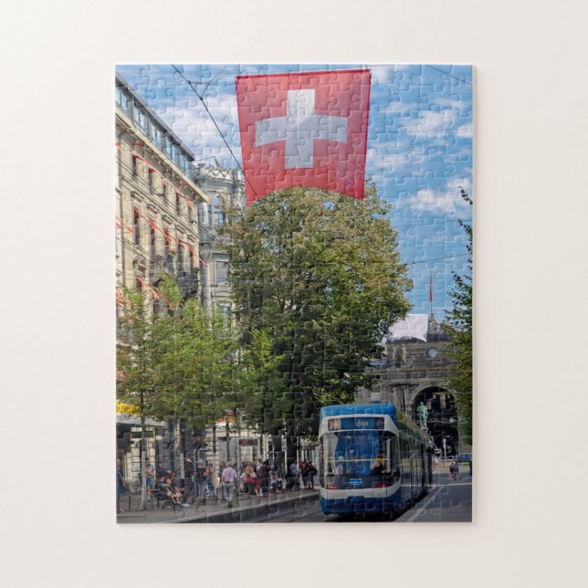 Zürich Tram Schweiz Jigsaw Puzzle (Vertikal)