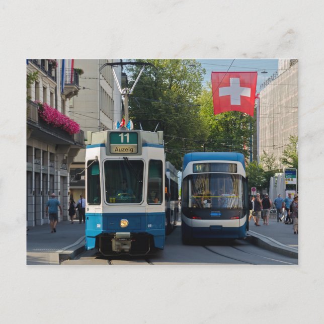 Zurich Trams Postcard Postkarte (Vorderseite)