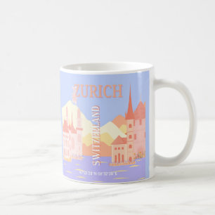 Zurich Travel Art, Schweiz Reisen Art Kaffeetasse