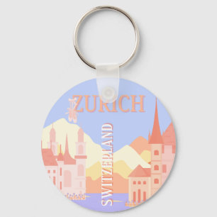 Zurich Travel Art, Schweiz Reisen Art Schlüsselanhänger