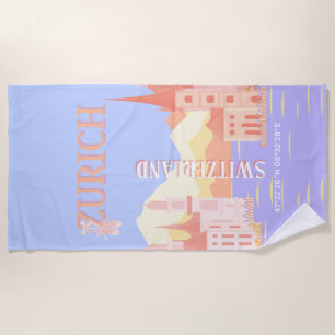 Zurich Travel Art, Schweiz Reisen Art Strandtuch