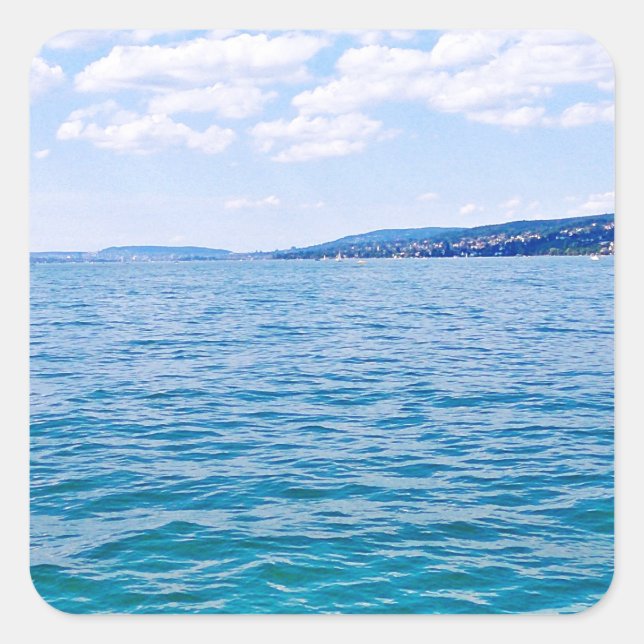 Zürichsee Quadratischer Aufkleber (Vorderseite)