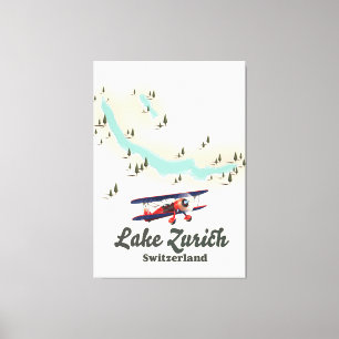 Zürichsee - Schweiz Karte Leinwanddruck