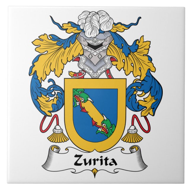 Zurita Familienwappen Fliese (Vorderseite)