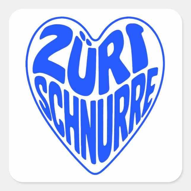 Zürri Schnurre Quadratischer Aufkleber (Vorderseite)