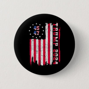 Zurück) 45 47 Trump 2024 Amerikanische Flagge Button
