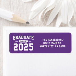 Zurück-Adresse des modernen Lila Abschlusses