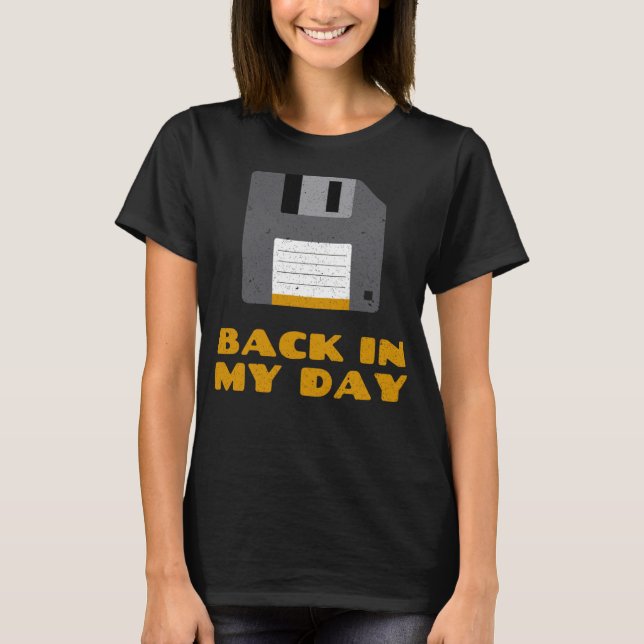 Zurück auf der Floppy-Disk T-Shirt (Vorderseite)