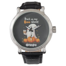 Zurück auf meinem Bootschild Funny Halloween Boo G Armbanduhr